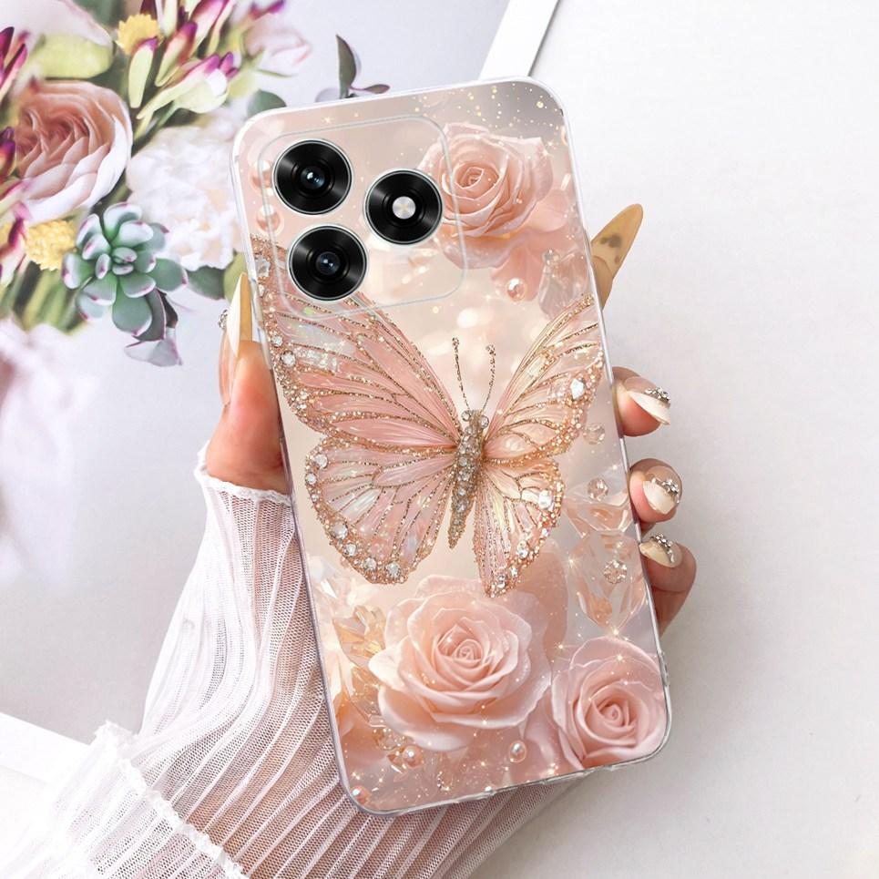 For Honor X5C / Huawei Honro X5C Plus Phone Case Teansparent Soft TPU Casing Floral Butterfly New Fashion Painting Back Cover