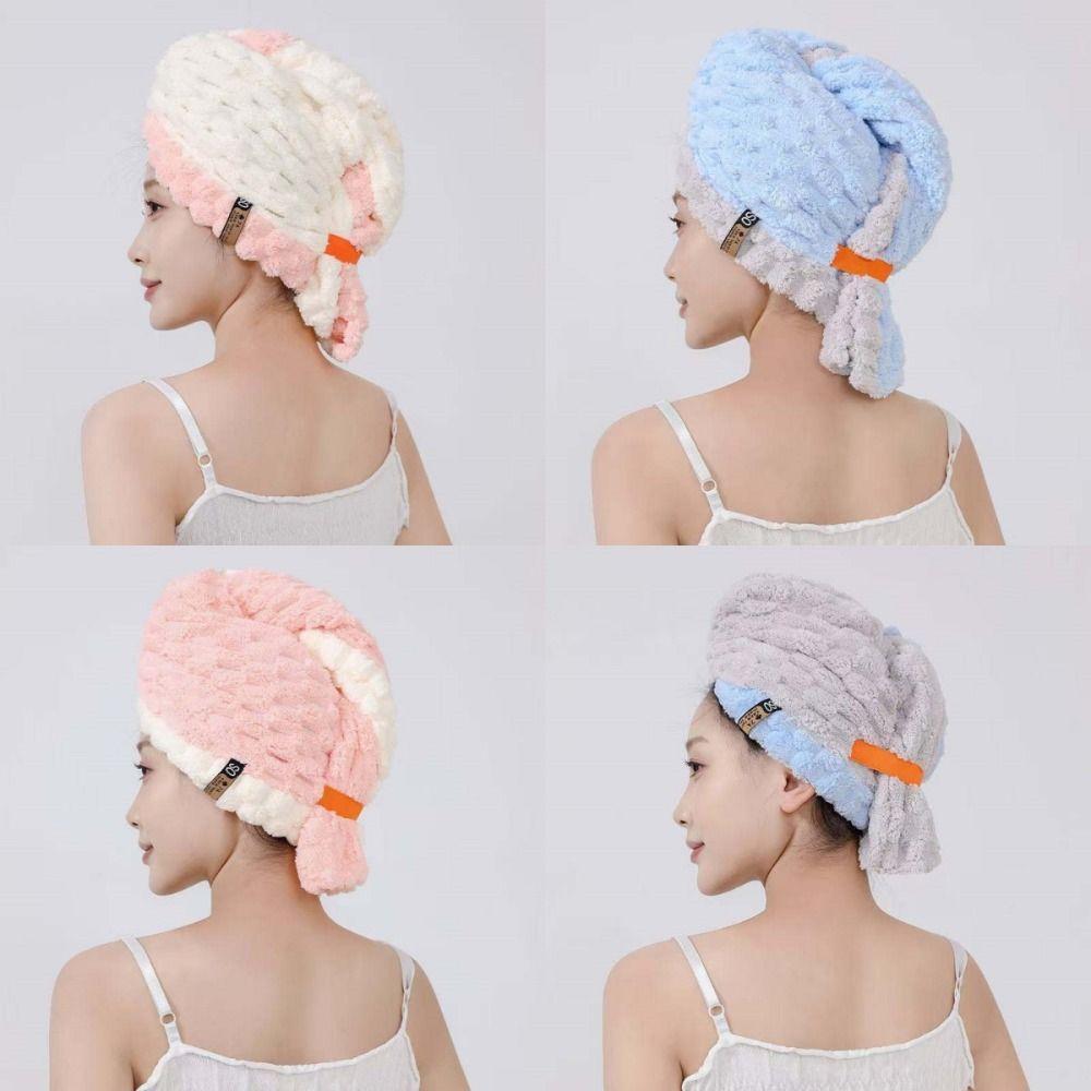 Reusable Extra Large Quick-Dry Hair Towel Thick Soft Super Absorbent Microfiber Turban with Wide Brim Anti Slip