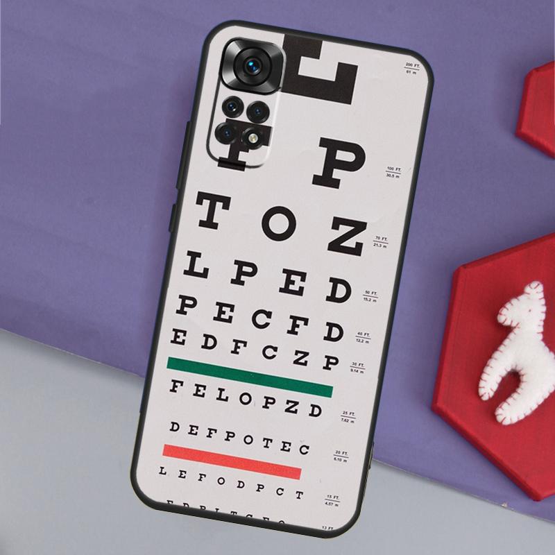 

Vision Test Chart Funda For Xiaomi Redmi Note 14 13 12 11 Pro 9 10 9S 10S 11S 12S Redmi 14C 10C 12C 13C Case Redmi Note 14 Pro 5G