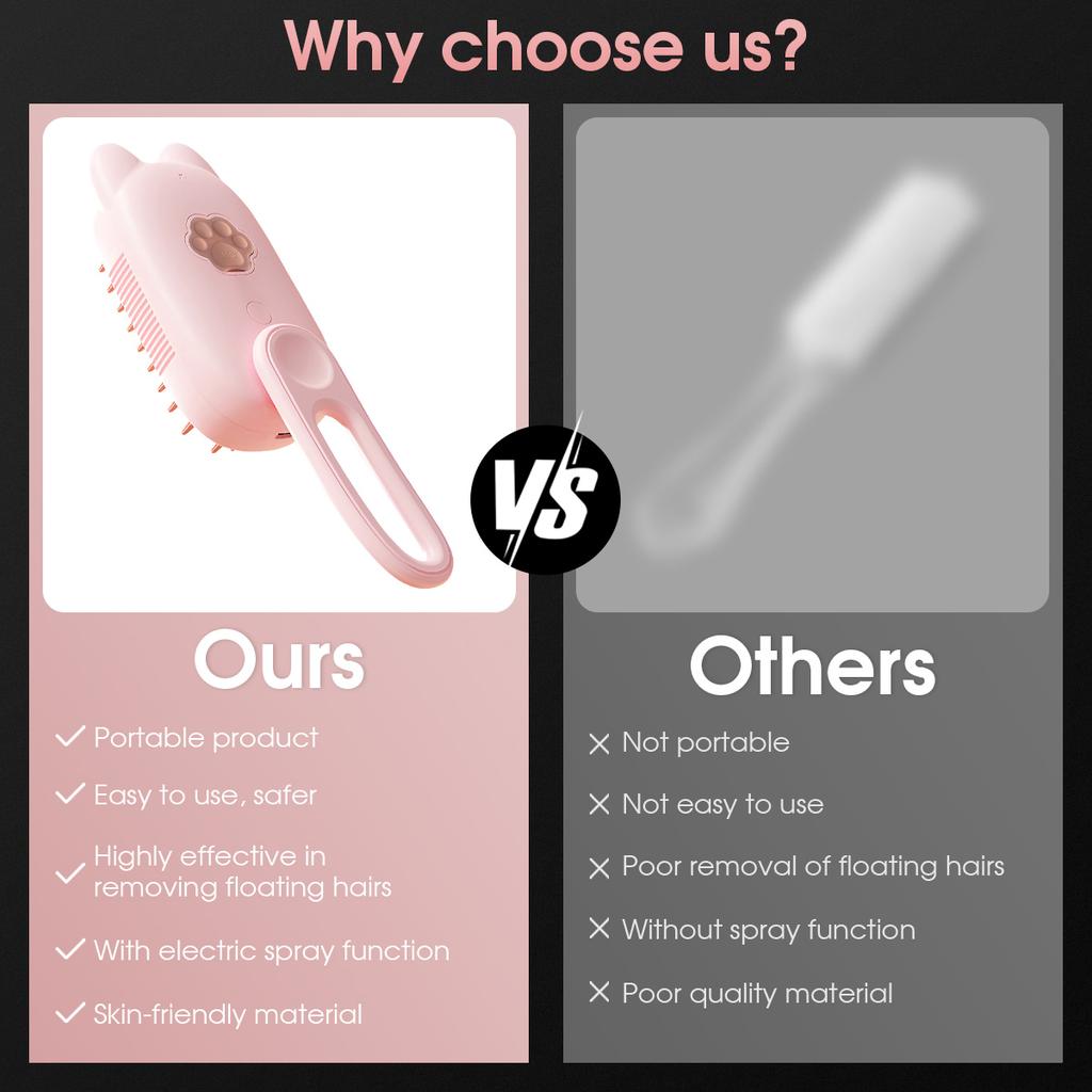 Dog Brush Electric Spray Pet Steam Brush Soft Silicone Pet Hair Removal Water Brush Dog Grooming Supplies Pet Accessories