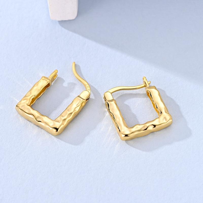 New 925 Silver Earrings Golden Beans Leaf Feather Luminous Elf Hoop Earring For Women Making Jewelry Gift