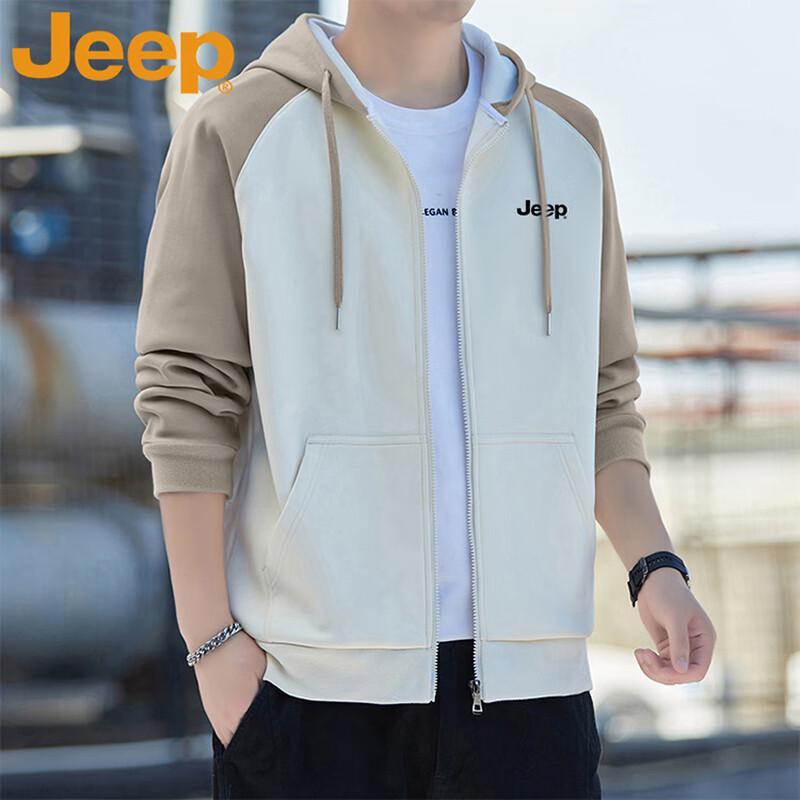 Jeep Men's Spring/Autumn Windproof Hooded Jacket