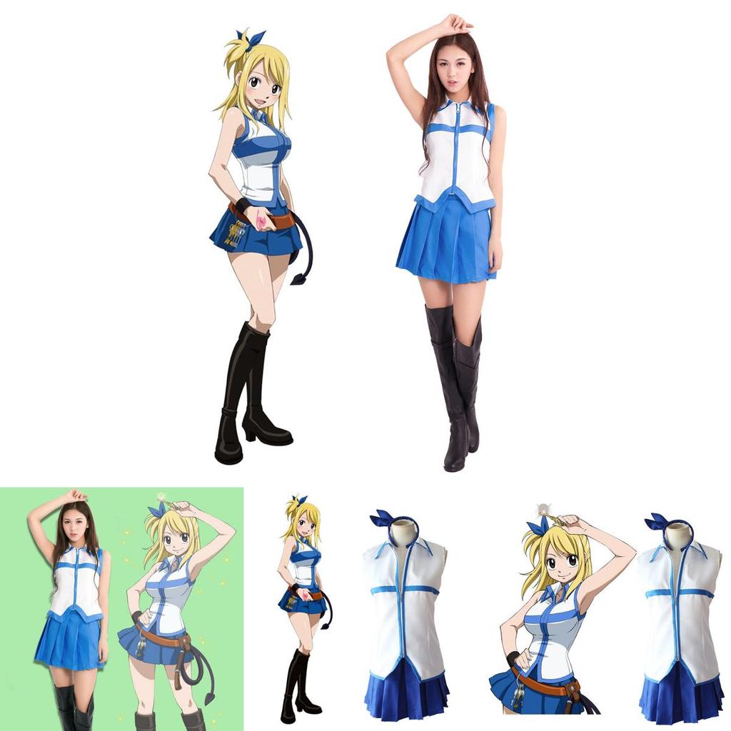 Breathable Fairy Tail Lucy Heartfilia Cosplay Costume With Perfect Stitches For Women