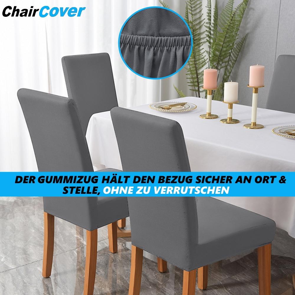 ChairCover Stuhlhussen Set Stretch Stuhlüberzug Stuhlbezug 4er Anthrazit Dehnbar