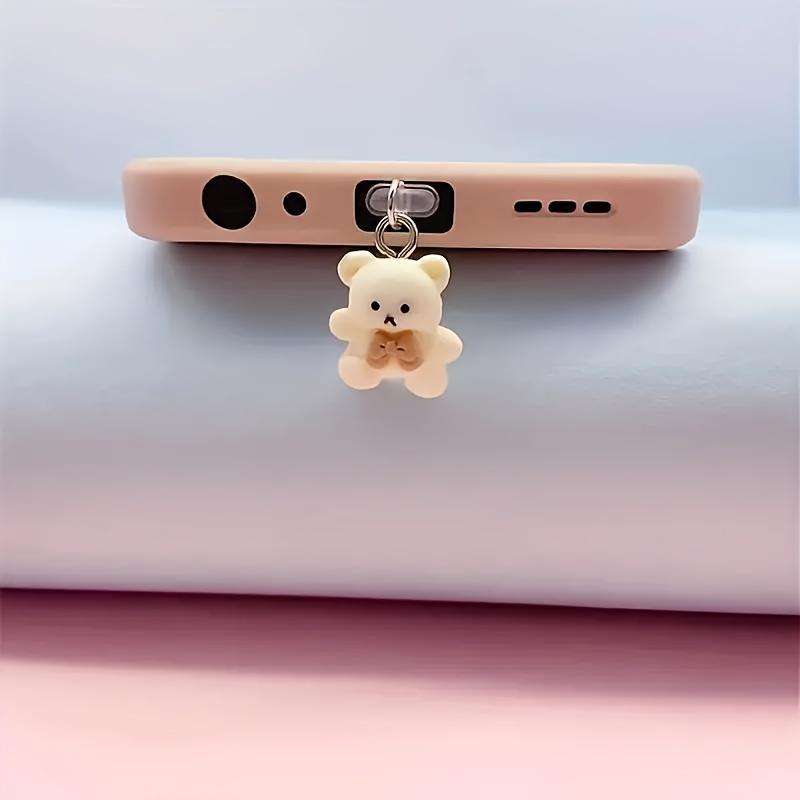 2/1 PCS INS Cartoon Bear Dust Plug Pendant Universal Decorative Accessory For Android iPhone And Headphone Charging Ports