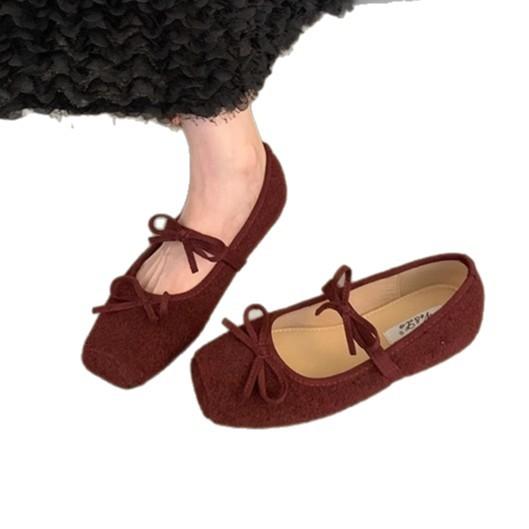 2025 autumn French retro bow Mary Jane shoes women's versatile inner height increase round head with skirt fashion shoes