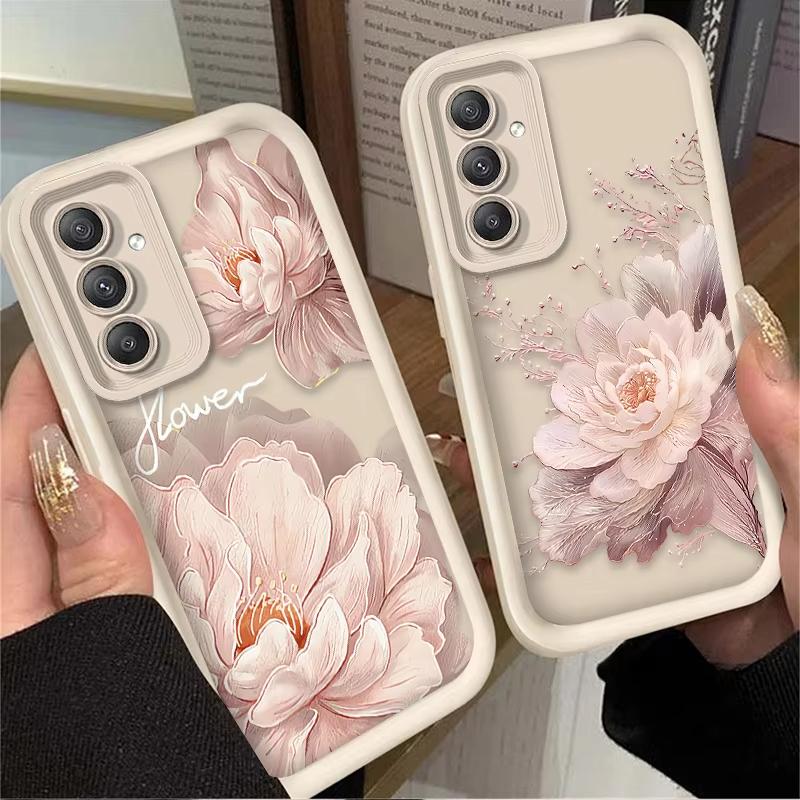 Beautiful Flower Phone Case For Samsung Galaxy S25 S22 S21 Ultra S24 S23 S20 FE Plus A15 A35 A55 A54 Shockproof Silicone Cover