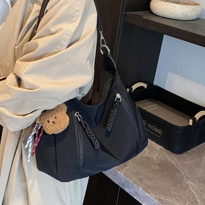 New Nylon Bag Female Student Class Messenger Bag Large Capacity Commuter Waterproof Bag Simple Versatile Shoulder Bag