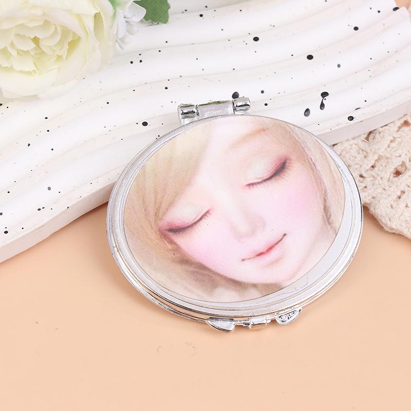 3D Image Cute Doll Mini Pocket Mirror Small Portable Mirror Double-Sided Plastic Makeup Mirror Flip Makeup Mirror