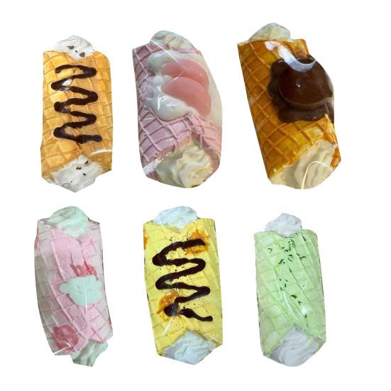 Waffle Cream Roll Squeeze Toy Stress Relief Simulation Dessert Sensory Toy Decompression Food Grade Realistic Fake Food Fidget Toy