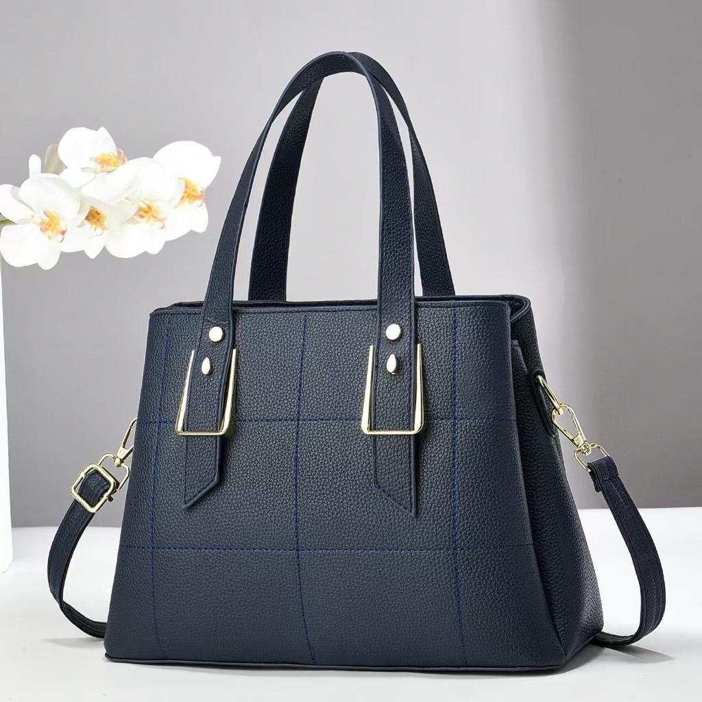 Mode Neue Freizeit Große Kapazität Karomuster Tragetasche Koreanische Schultertasche Patchwork Pendler Handtasche Alles