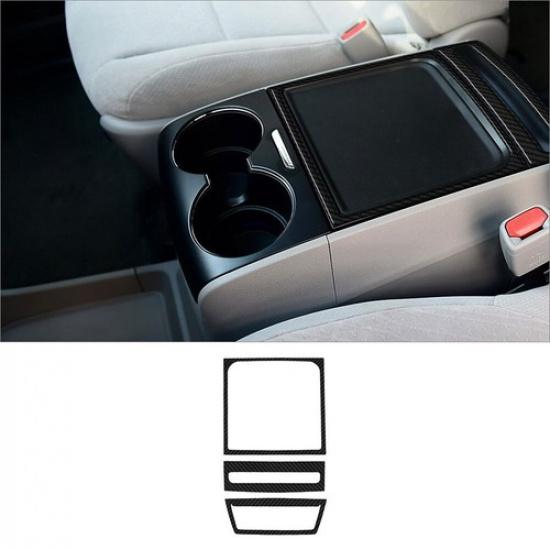 3Pcs Carbon Fiber Interior Center Console Cover Trim For Toyota Sienna 2015-