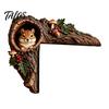 Nature Inspired Home Decor Chipmunk Tree Hollow Door Topper, Woodland Animal Frame Decor, Rustic Wood Bedroom Wall Decoration Corner Ornament