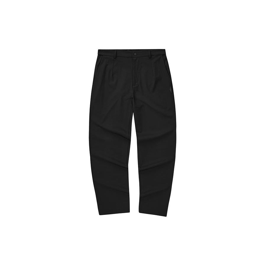 Skechers Solid Color Mid Waist Straight Loose Sports Pants Men pants Carbon-Black L224M029-0018 S