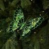 Clip-On Christmas Sequin Butterfly Ornament Pearl Christmas Butterfly  Window Display