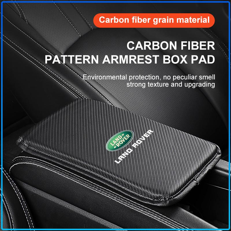 1Pcs Car Armrest Box Mats Leather Center Console Covers Emblem For Land Rover Freelander 2 L2 L319 L462 LF Range Sport Evoque L322 Discovery 2 3 4 5