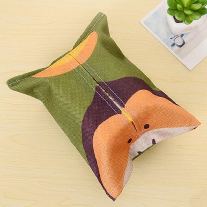 1pc Random Cartoon Animals Cotton Linen Tissue Box Towel Napkin Dispenser Storage Bag Paper Holder Cover Tissue Case  24.5*18.5cm