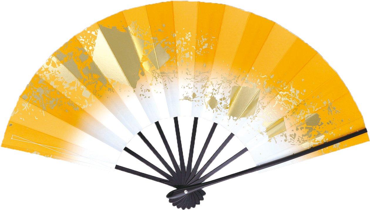 Dance fan  Ai  (Love) 1400 1528 Scattered colored paper design, red gradation, 9.5 inches, black lacquered frame, in fan box, for dance (Yamabuki)