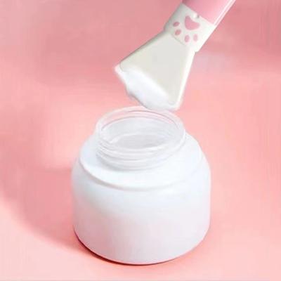 Cute Double Head Silicone Facial Mask Brush 2 In 1 Soft Head With Scraper Integrated Dual-Use Mud Stirring Stick Diy Beauty Tool
