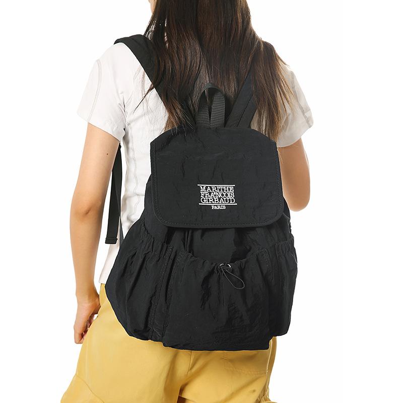 Backpack Leisure Large Capacity Nylon Lightweight Travel Student Versatile Niche New School Bag Drawstring Backpack