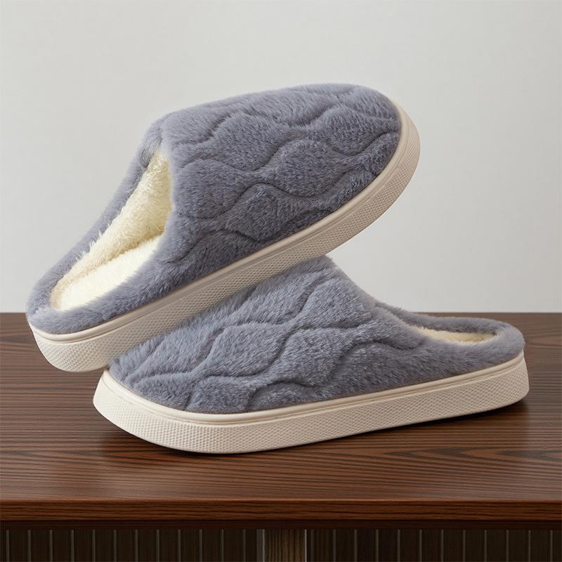 2025 New Autumn and Winter Cute Warm Indoor Home Thick Bottom Fluffy Slippers Butterfly Cotton Slippers