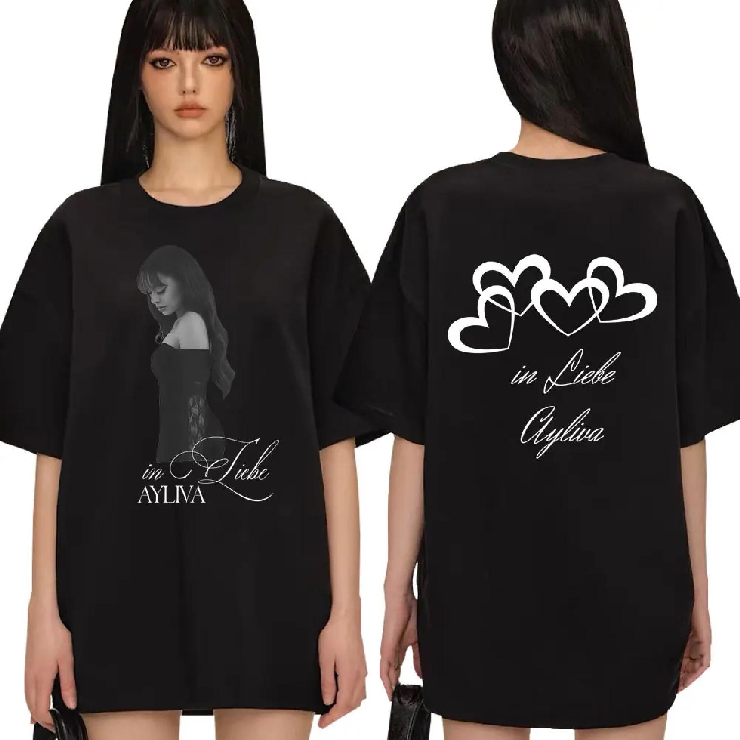 

Ayliva Tour 2025 Fashion Casual Loose T Shirt Summer Hot Sale Men Women Tide Graphic Streetwear Casual Pop Oversized Cotton Tops S чёрный
