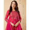 GoSriKi Women's Cotton Blend Printed Straight Kurta with Pant & Dupatta (NOV-Pink-GS_5XL_Pink_XXXXX-Large)
