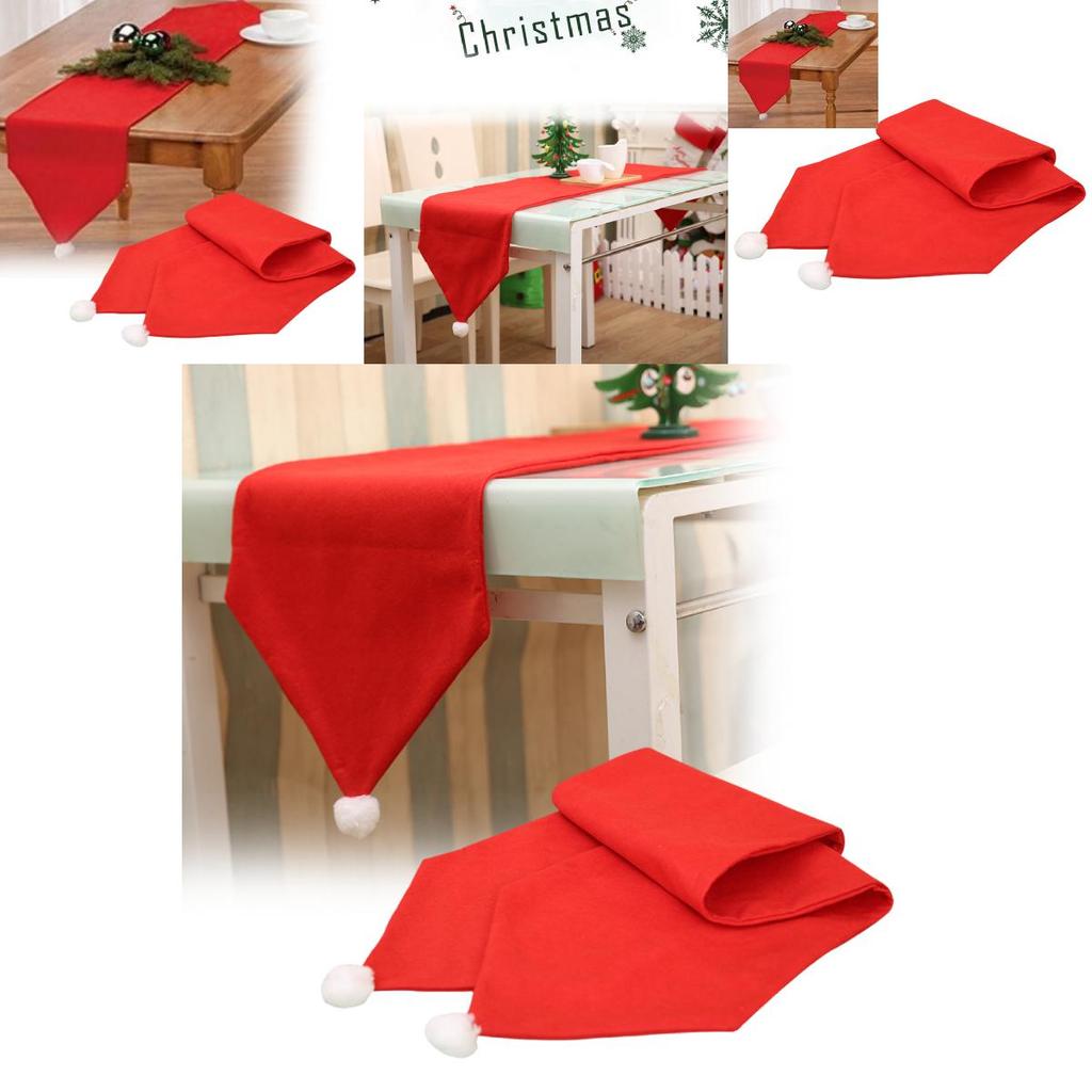 Vibrant Red Christmas Table Runner Christmas Decoration Nonwoven Fabric Tablecloth