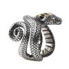 Niche personalized rattlesnake unisex ring, design sense animal alloy opening adjustable south snake element