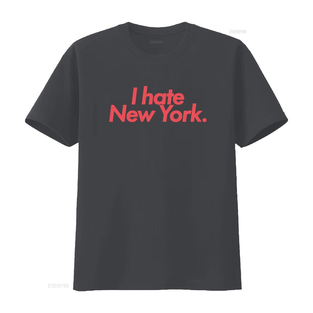 I Hate New York Print T Shirt Trendy Fashion Statement for Urban Style Lovers vintage Washed Top For Everyday Wear