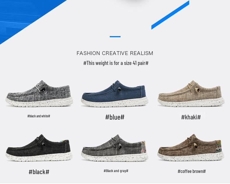 Trendiga herrloafers i canvas med slip-on-modell: Lediga skor i ett steg för par