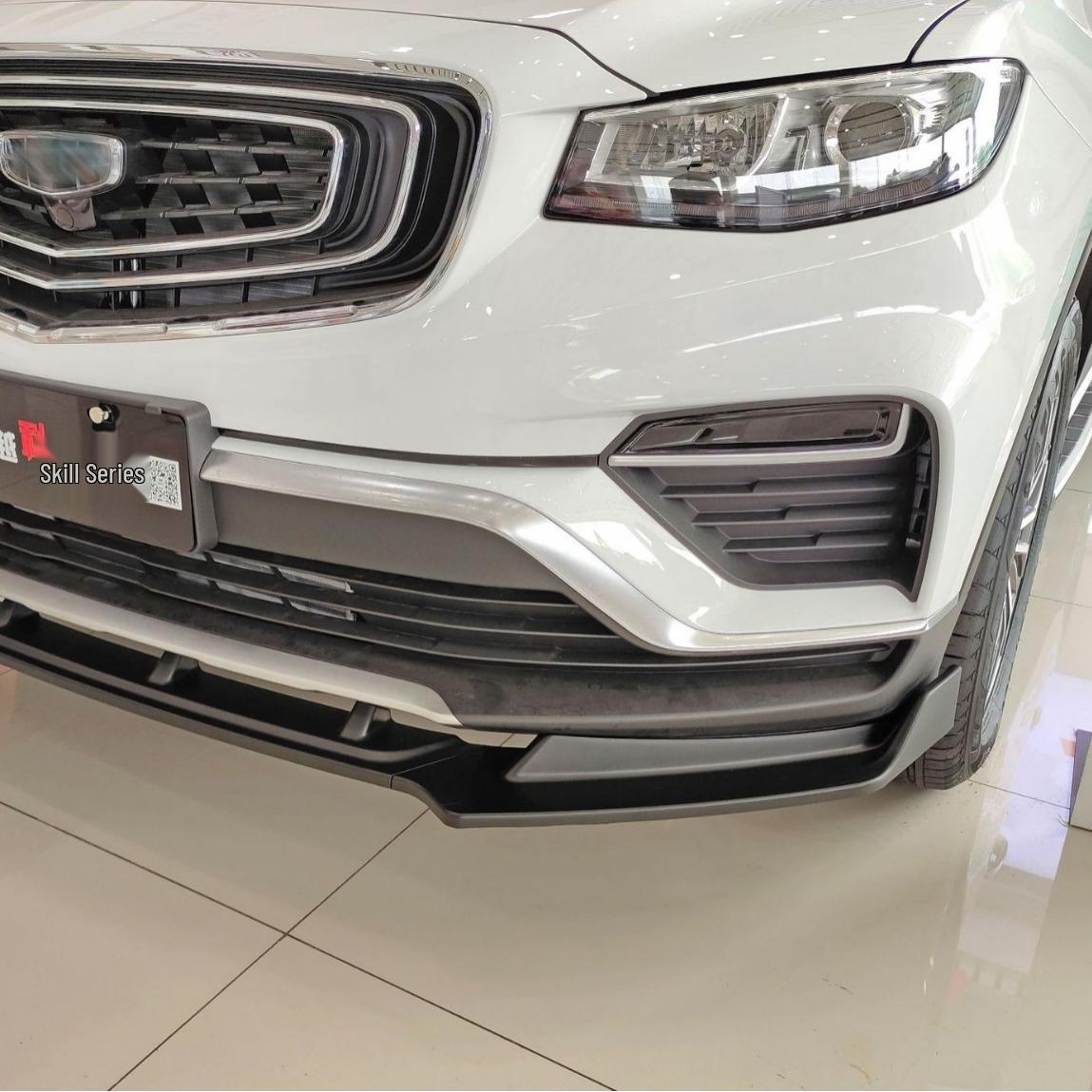 Улучшения передней и задней части Geely Boyue PRO 2020: декоративная решетка, передний спойлер (губа), угловые накладки, комплекты обвеса и диффузоры. Front Splitter [Matte Black]