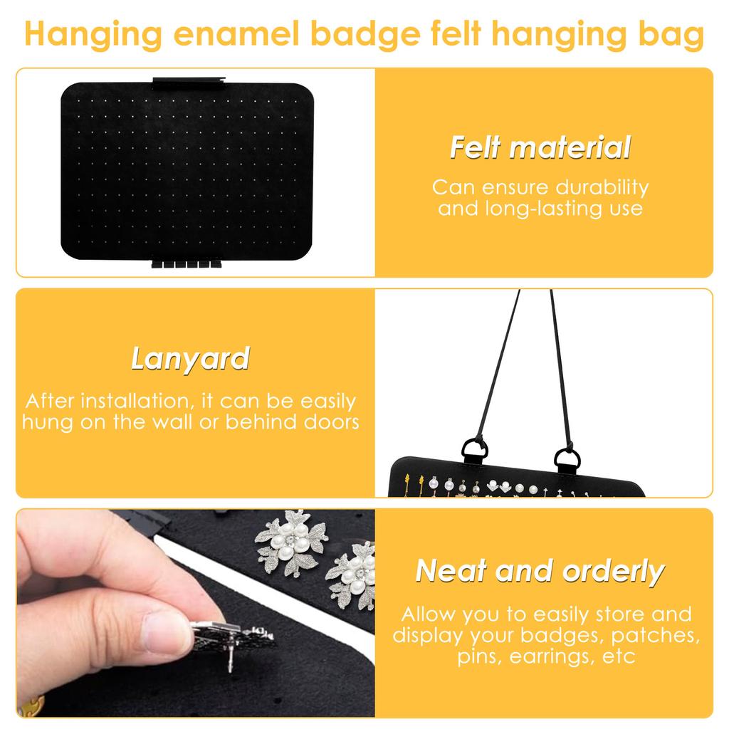 Hanging Enamel Lapel Pin Display Panels Felt Badge Button Brooch Storage Holder Jewelry Necklace Display Stand Earring Organizer