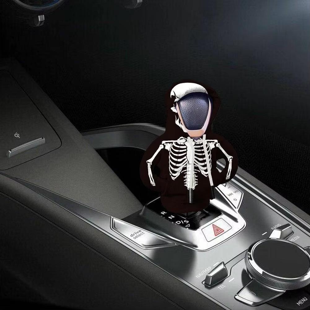Halloween Gear Shift Mini Hoodie Gift Skull Style Car Shift Cover Gear Lever Dust Protection Cover Automobile Universal Interior