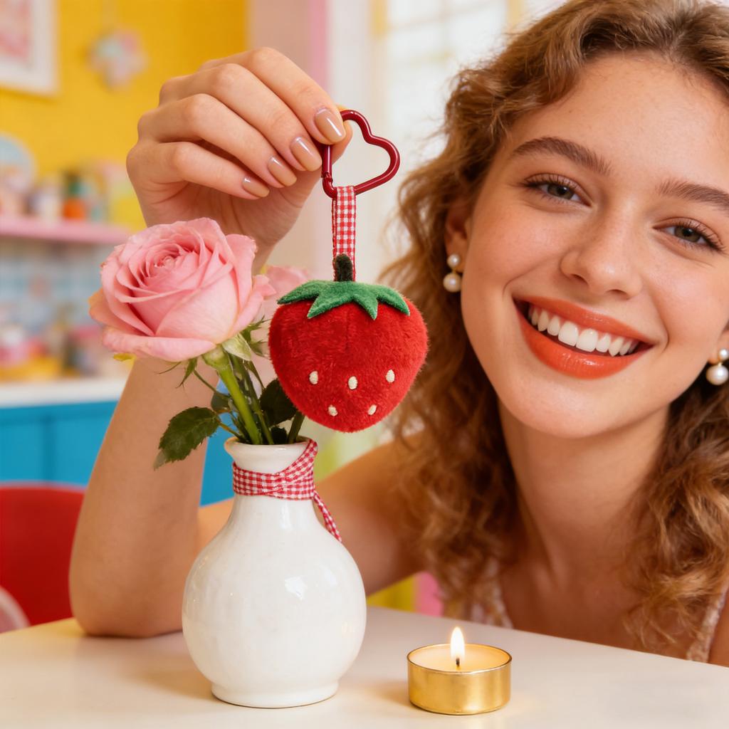Plush Fruit Bag Hanging, Creative Fruit Figurine Keychain, Bag Hanging Decoration Gift