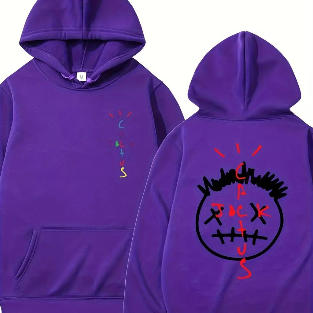 2026 Fashion Rapper Cactus Jack Print Hoodie Sweatshirt Men's Hip-hop Long Sleeved Sweatshirt Hoodie
