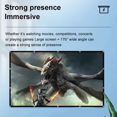 150 Inch Projector Screen 16:9 HD 4K Foldable Portable Double Sided Projection Anti-Crease Movie