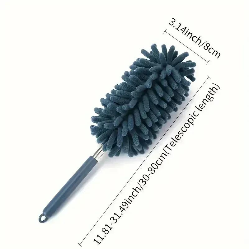 1pc-Telescopic Lengthen Duster Microfiber Chenille Home Stainless Removal Steel Dust Brush Ceiling Clean Multifunction
