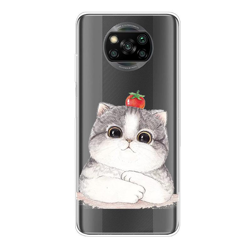 For Xiaomi Poco X3 NFC Case TPU Silicone Soft Cartoon Clear Case for Poco X3 Pro Phone Cover PocoX3 Pro Global Transparent Coque