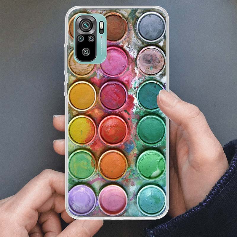 Watercolors Set Paint Palette Painting Box Phone Case For Xiaomi Redmi Note 14 13 12S 12 10 10S 11 Pro Plus 11S 11E 11T 9 9S Sof