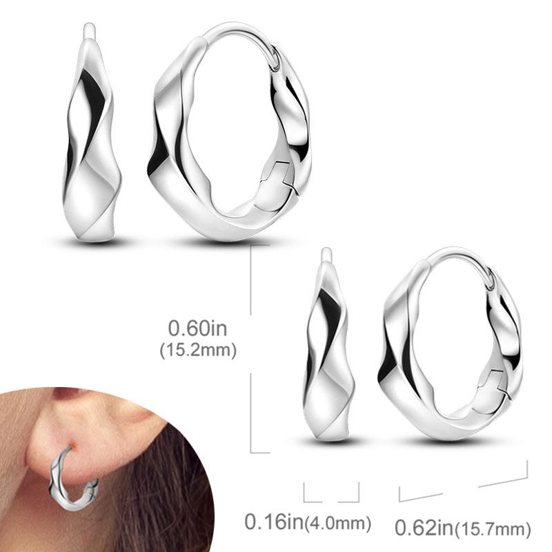 Original 925 Silver Hoops Earrings Zircon Pave Colourful Hoop Earrings For Women Fashion Jewelry Gift