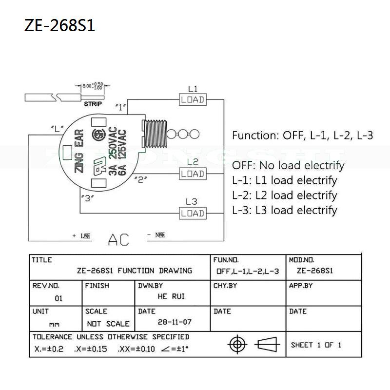 Red Ceiling Fan Switch 3 Speed 4 Wire Ze-268S6 Fan Pull Speed Control Switch