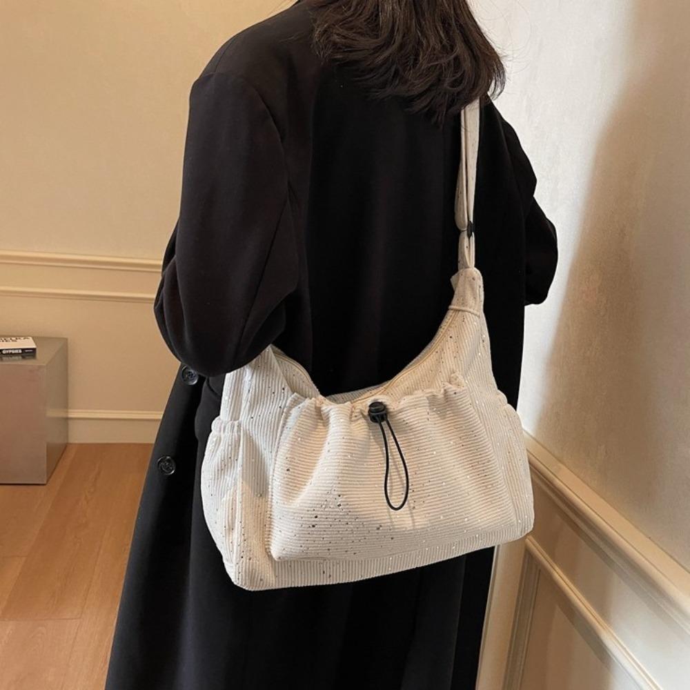 Casual Square Shoulder Bag Soft Sports Crossbody Bag Simple Commuting Tote Bag  Travel