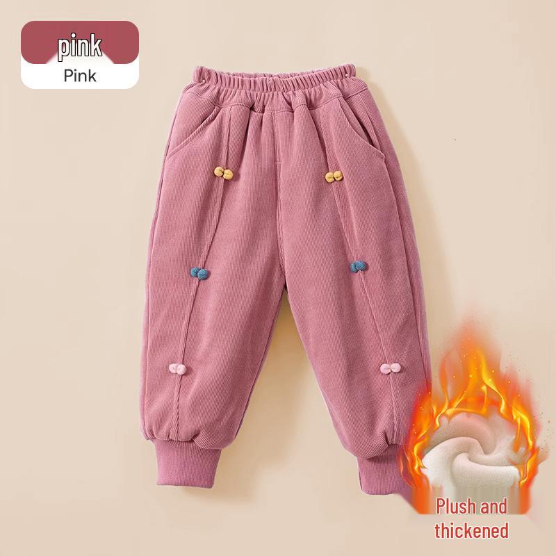 Jingqi Fleecegefütterte Winterhosen für Mädchen - Warme, modische Baumwoll-Oberbekleidung