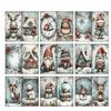 20Pcs Santa Claus Snowman Christmas Greeting Cards with Winter Scenery Blessings Half-fold Gift Cards Envelopes