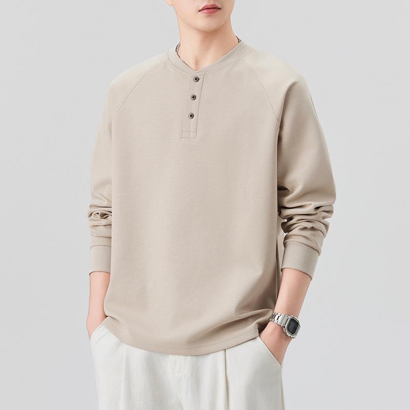 2025 Men's Trendy Casual Long Sleeve T-shirt Sweatshirt: Spring & Autumn Fashion Base Layer