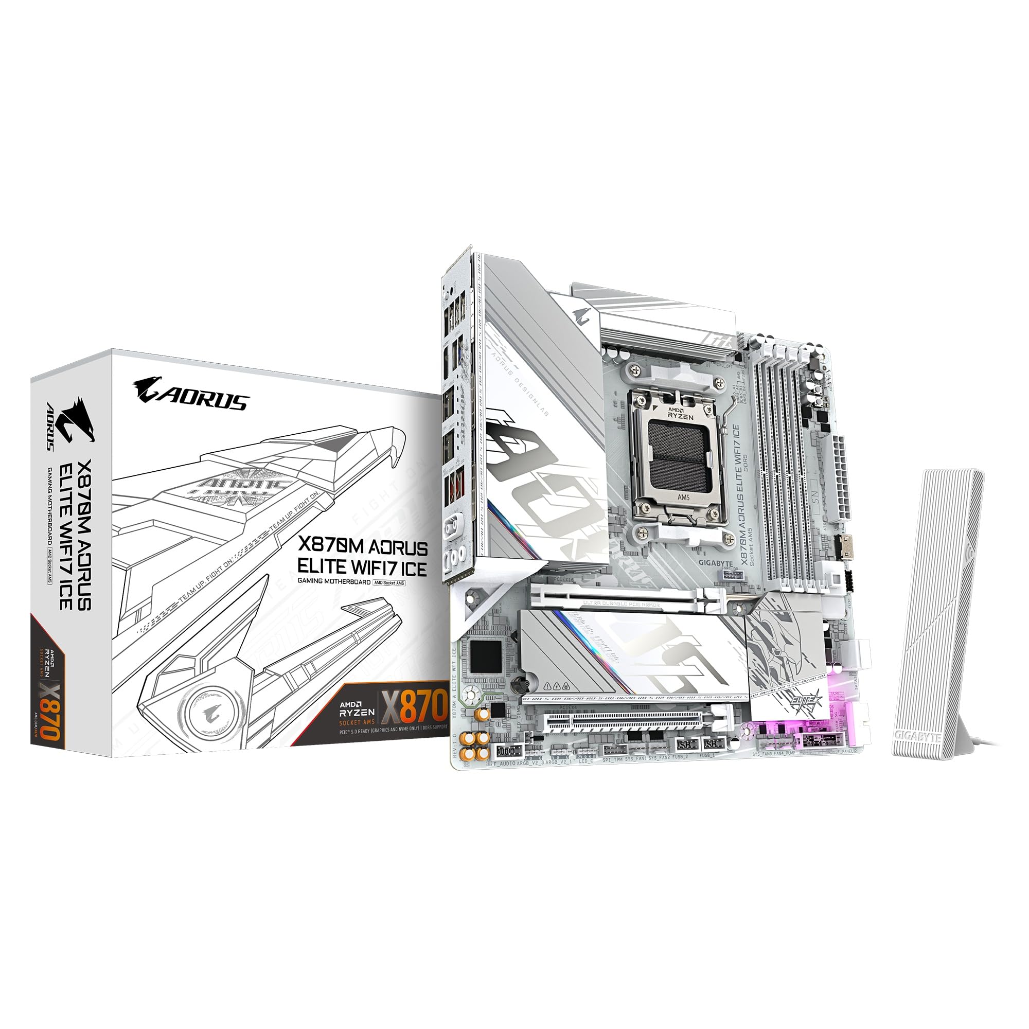 

GIGABYTE X870M A ELITE WF7 ICE Motherboard White MB6798 Micro-ATX