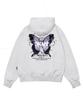 Escapefrom Thornbush Butterfly Print Two-Way Zip-Up Hoodie White Melange