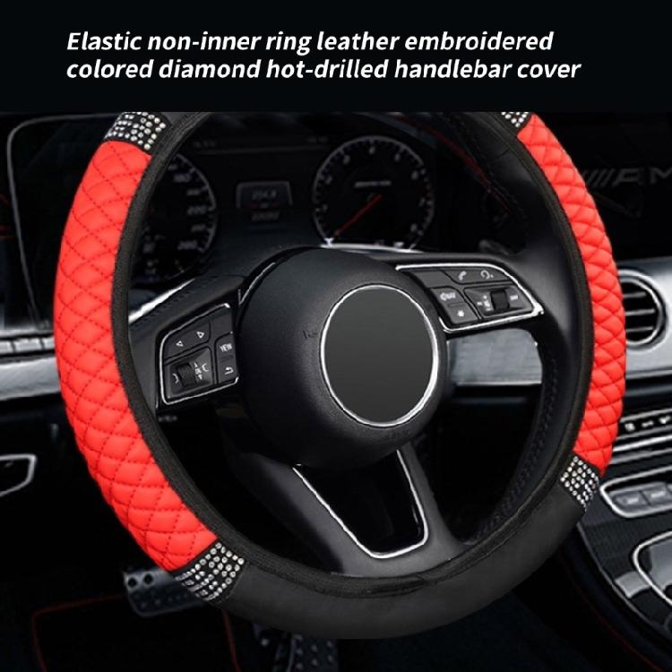 Fashionable Diamond Encrusted Steering Wheel Cover Decorative Diamond Pattern Steering Wheel Cover Simple Installation