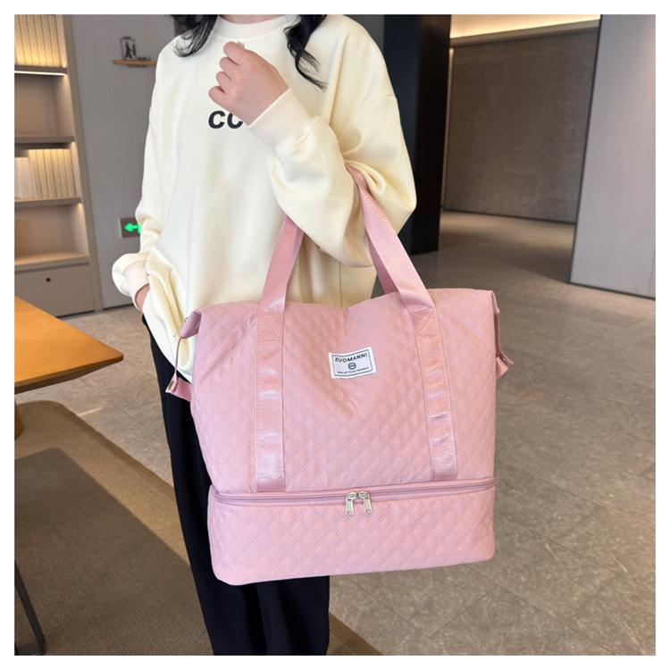 

Fashionable and Simple Casual Wet and Dry Separate Shoe Sash Fitness Bag for Travel Tote Bag for Tying Rod розовый